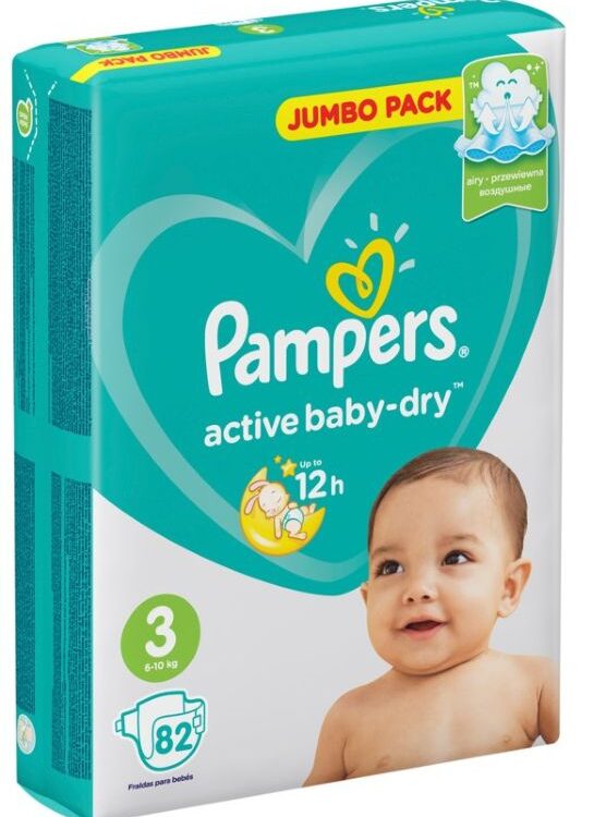 Подгузники Pampers Active Baby Midi Jumbo (6-10 кг) 82 шт