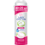 Диски Lady Cotton косметические ватные 80 + 20 шт