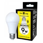 Лампа EuroLight Эконом светодиодная цоколь 27, форма А60, мощность 9w-850 lumen, теплый свет (3000K) 1 шт