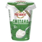 Сметана President 15% 400 г