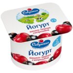 Йогурт Савушкин двухслойный со вкусом вишни-черешни-смородины 2% 120 г