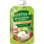Пюре Heinz яблоко, клубника и злаки для детей пауч 90 г