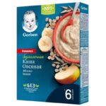 Каша Gerber безмолочная овсяная с бананом и яблоком 180 г