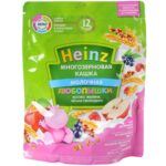 Кашка Heinz Любопышки многозерновая яблоко, малина, черная смородина молочная для детей 200 г