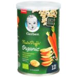 Снеки Gerber Organic пшенично-овсяные с морковью и апельсином для детей 35 г