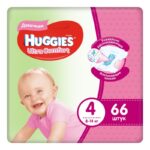 Подгузники Huggies UltraComfort 4 mega для девочек (8-14 кг) 66 шт