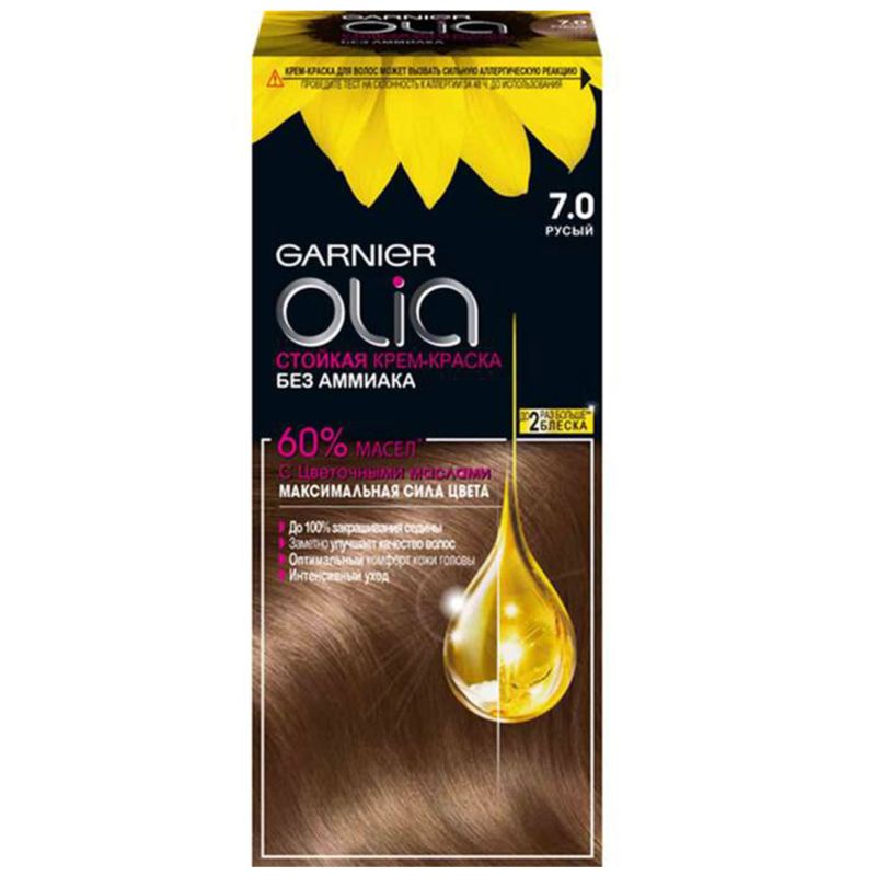 Крем-краска Garnier Olia стойкая без аммиака для волос #7.0 Русый 112 мл