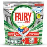 Капсулы Fairy Platinum Plus All in 1 для посудомоечных машин лимон 50 шт